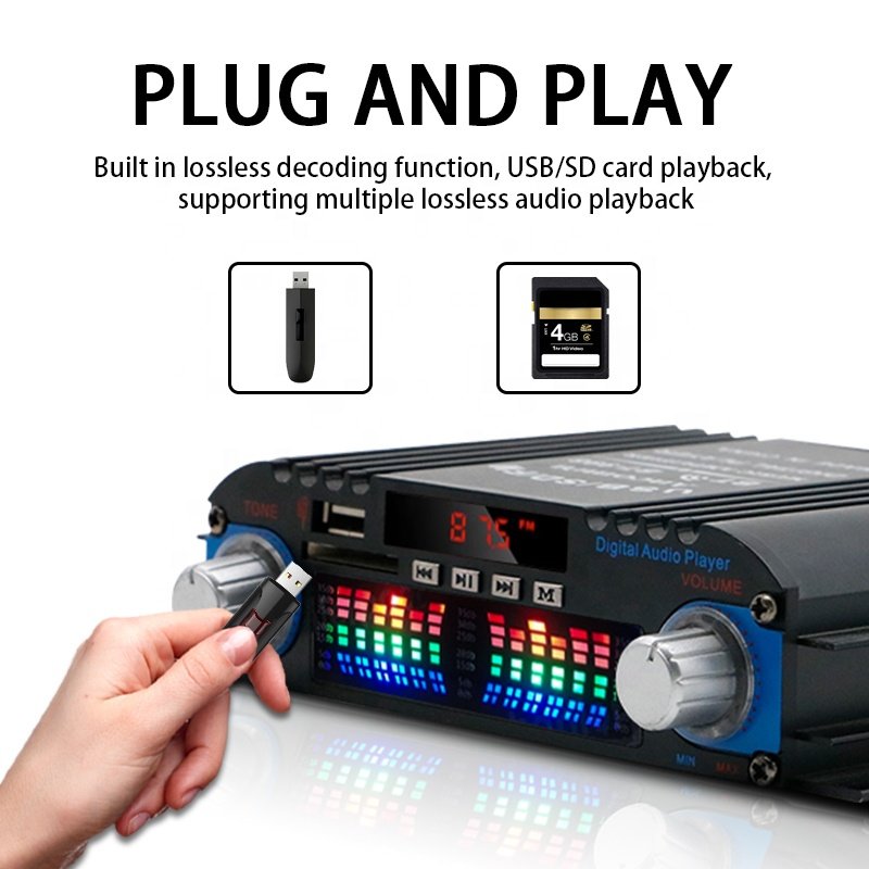 Factory Wholesale OEM ODM Professional Home Hifi Mini Digital Car Amplifier BT998 Audio 4 Channel Output