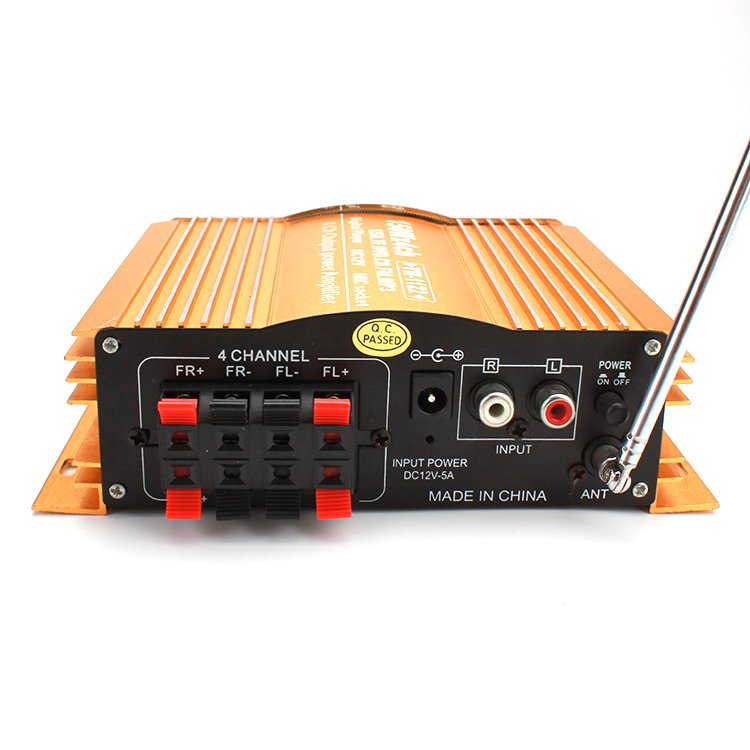OEM Hifi Stereo Sound 12v Amplifiers 4 Channel Power Amplifier Led Audio Mode Digital Display with Usd Tf Fm Wireless BT Mic