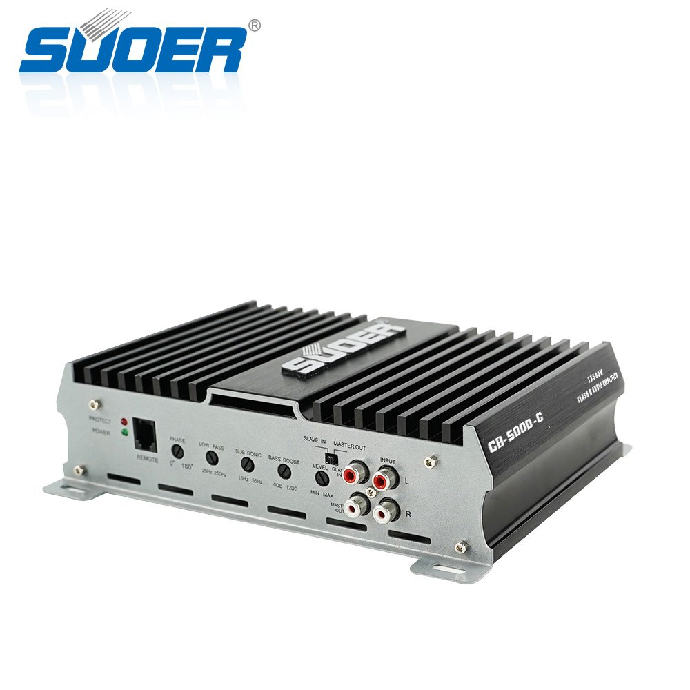 Suoer CB-500D-C 1500w Car Speaker Amp Pre Amplifier Mono Channel Class D Amplifier Car Audio Amplifier