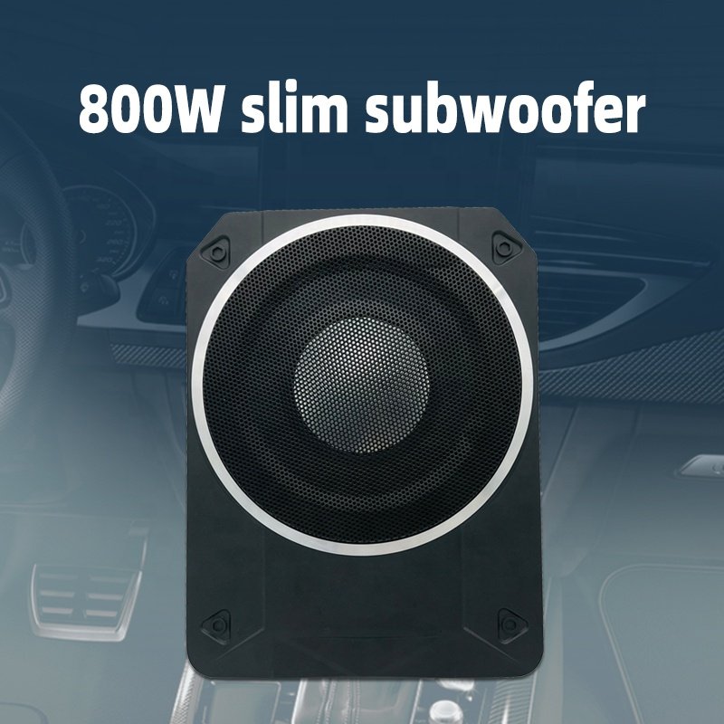 Ultra-thin Subwoofer 10 Inch 4ohm 800W 12V DC Car Audio Speaker Subwoofer Aluminium Alloy Underseat Subwoofer Car with Amplifier