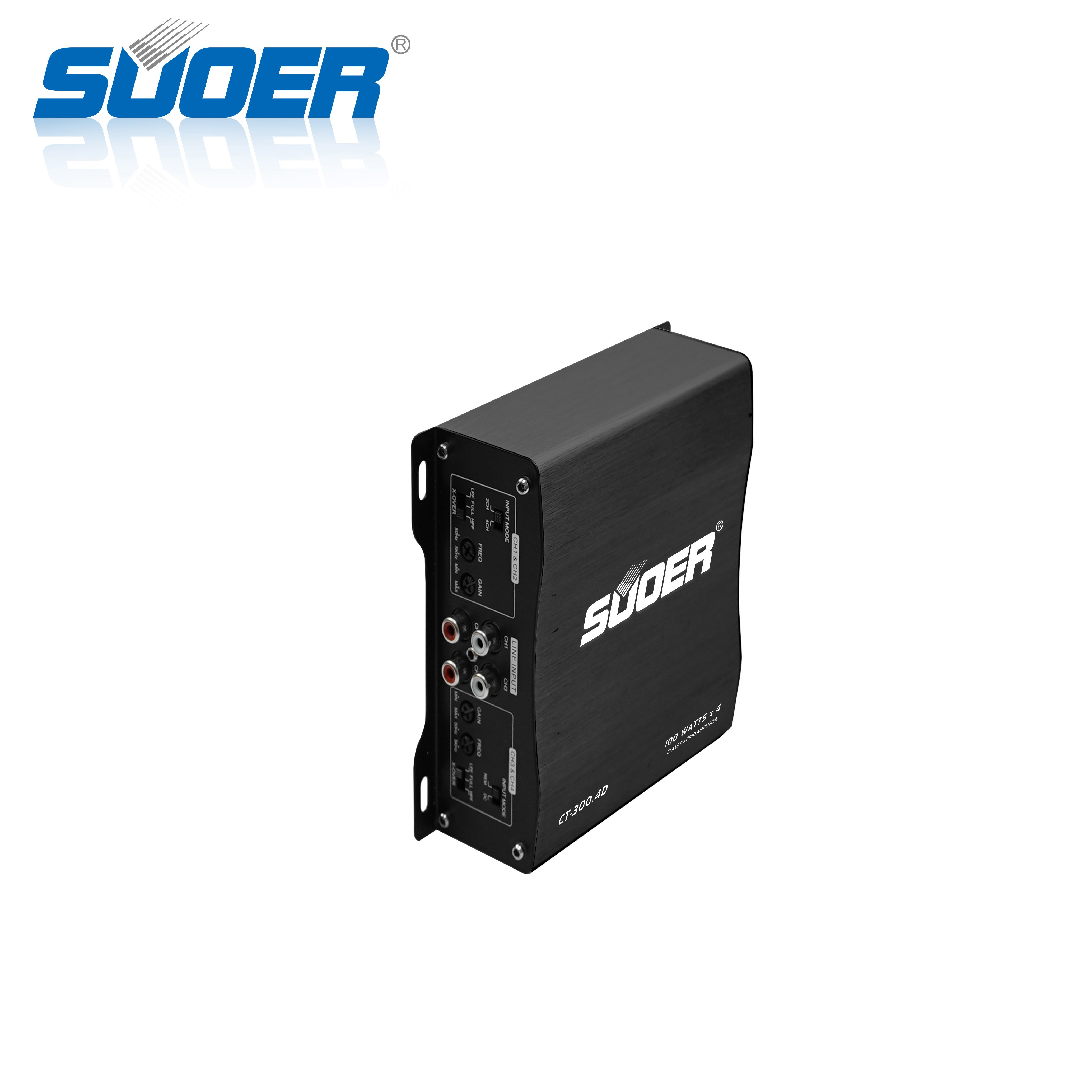 Suoer CT-300.4D-U 4 Channel Car Power Amplifier Full Range Amplifi Car Audio 300 Watts