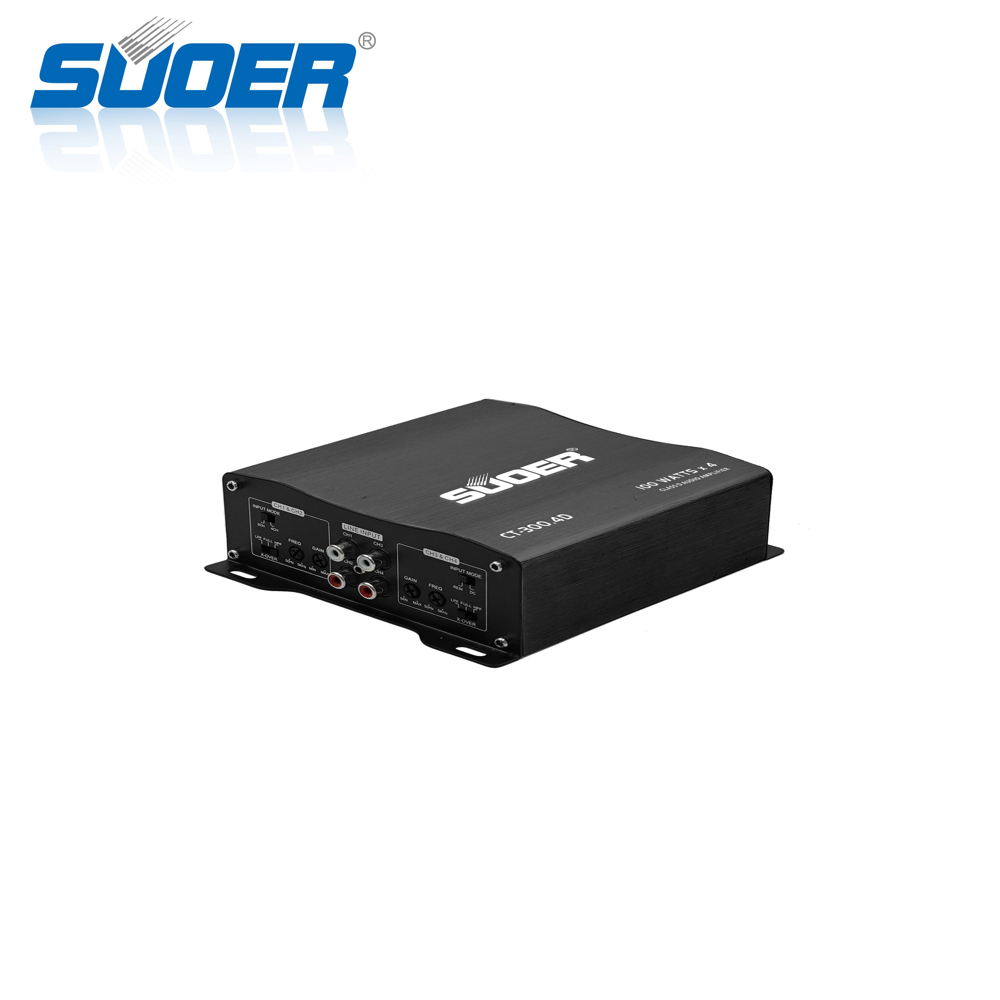 Suoer CT-300.4D-U 4 Channel Car Power Amplifier Full Range Amplifi Car Audio 300 Watts