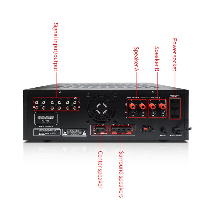 AV-502C Stereo Home Theatre Receivers & Amplifiers Professional with USB/SD/FM/BT Manufacture Amplifiers