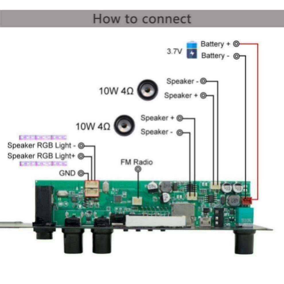 Factory Wholesale 3.7V USB FM Music Player Audio Amplifier Board Bluetooth 5.0 MP3 BT Player Board With 2*10w