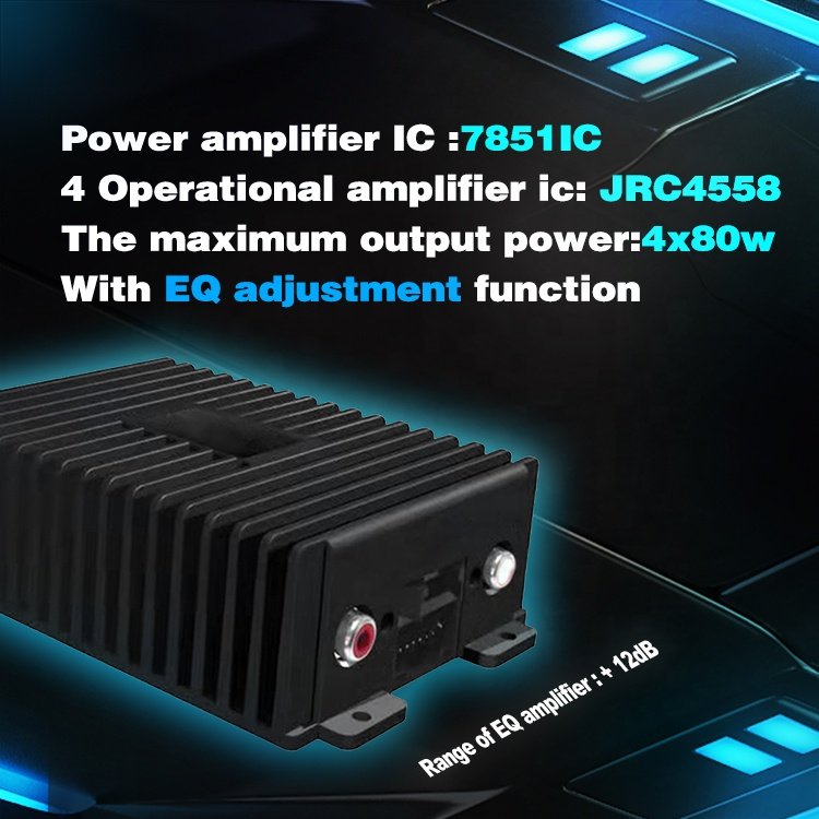 Factory OEM Professional 4 Channel 4x80w Car Audio Digital Power Processor Box Dsp Amplifier