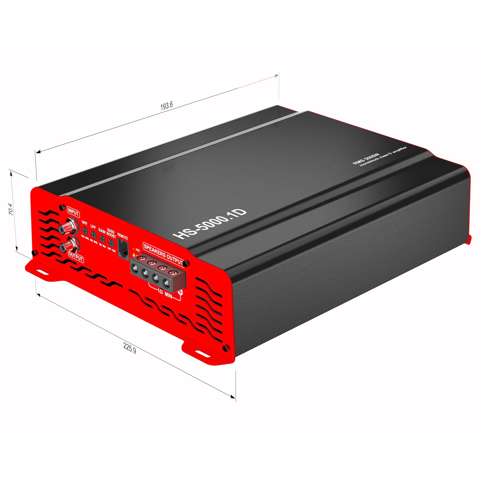 Brazilian Amplifier HS-5000.1D Super Big Power Monoblock RMS 5000w Max 10000w Suitable for Subwoofer Amplifier