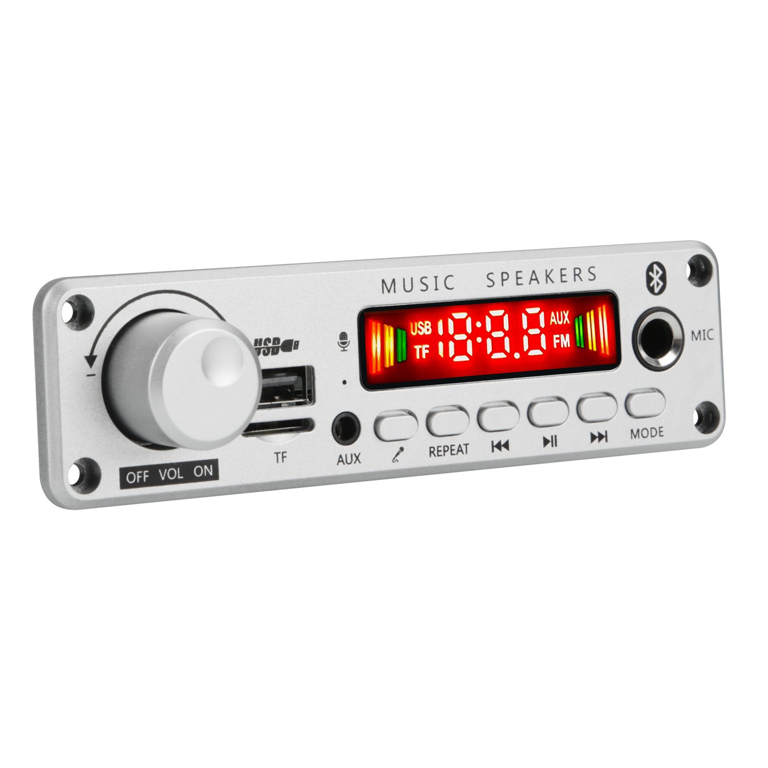 12V 200W Amplifier Bluetooth MP3 Decoder Board 2*100W Audio Player DIY Wireless Car FM Radio Module TF USB Mic Record 12V Car