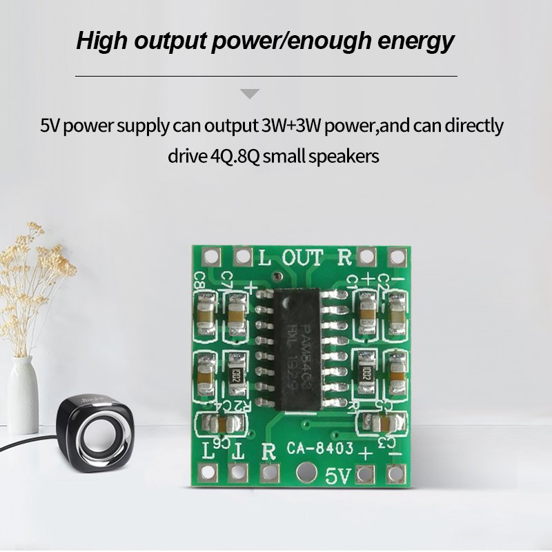 Ultra-Small 2*3W DC 5V Class D Audio Module PMA8403 Amplifier Board Digital Power for Audio Products Accessories