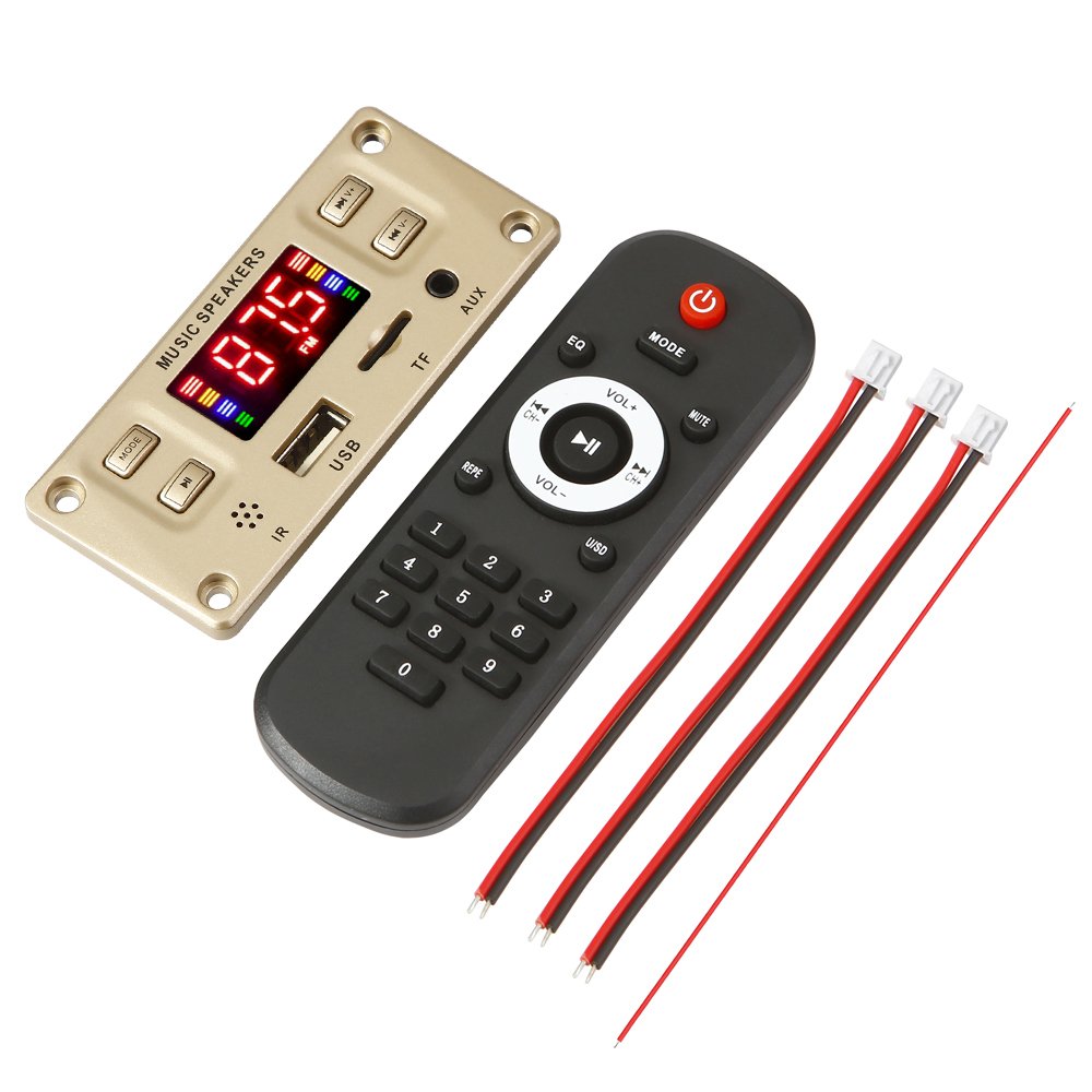 2*50W Amplifier MP3 Decoder Board Wireless DIY Car MP3 Player FM Radio TF USB Record 100W Folder Switching Handsfree Bluetooth