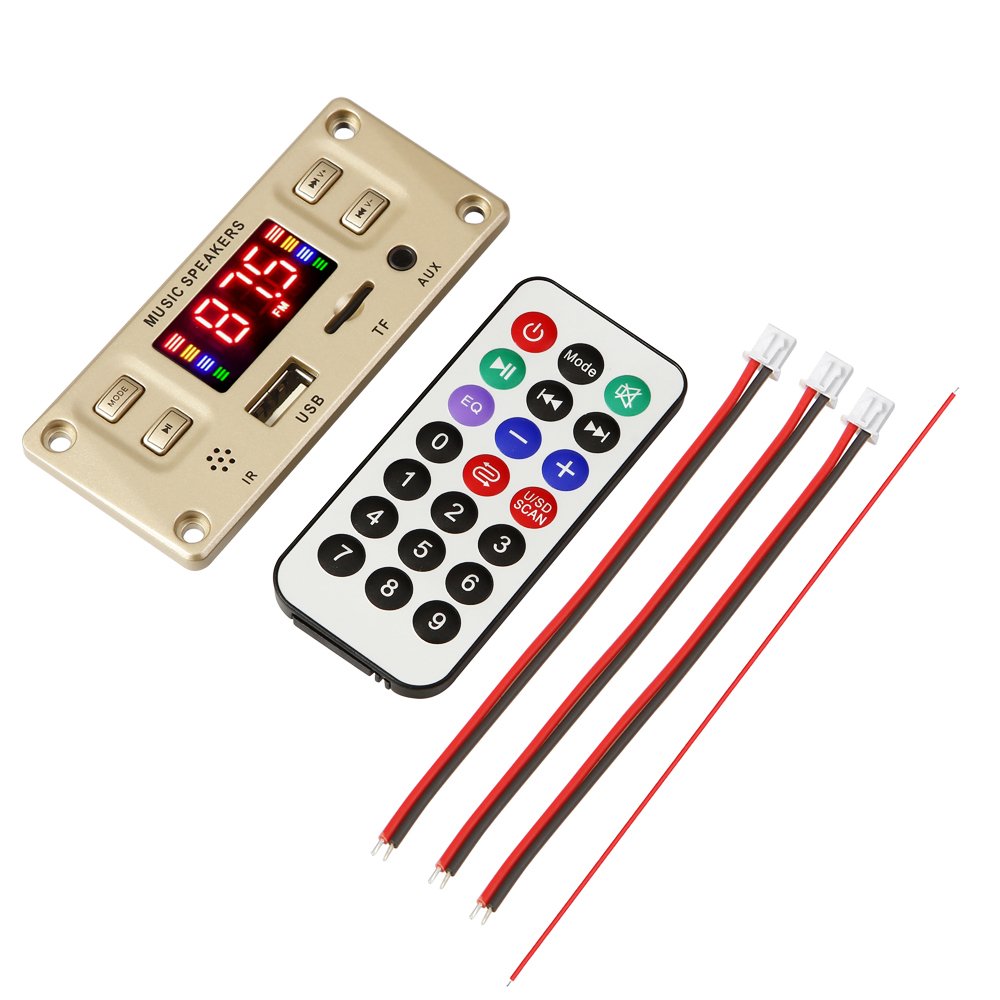 2*50W Amplifier MP3 Decoder Board Wireless DIY Car MP3 Player FM Radio TF USB Record 100W Folder Switching Handsfree Bluetooth