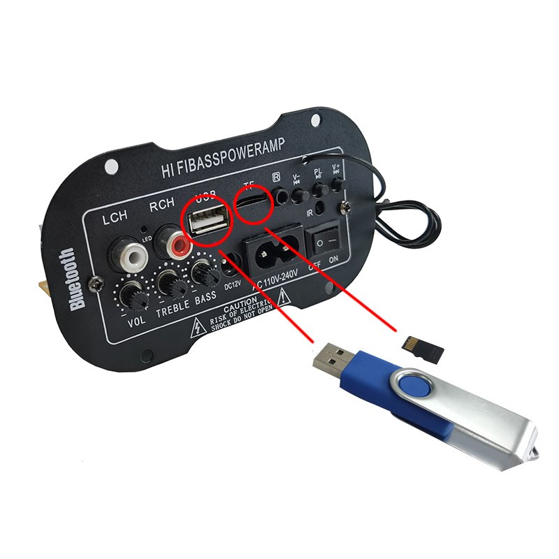 Wholesale 12V 220V Car Audio Board Power Amplifier with Built-in Bluetooth Subwoofer USB TF FM Decoding Receiver & Amplifier