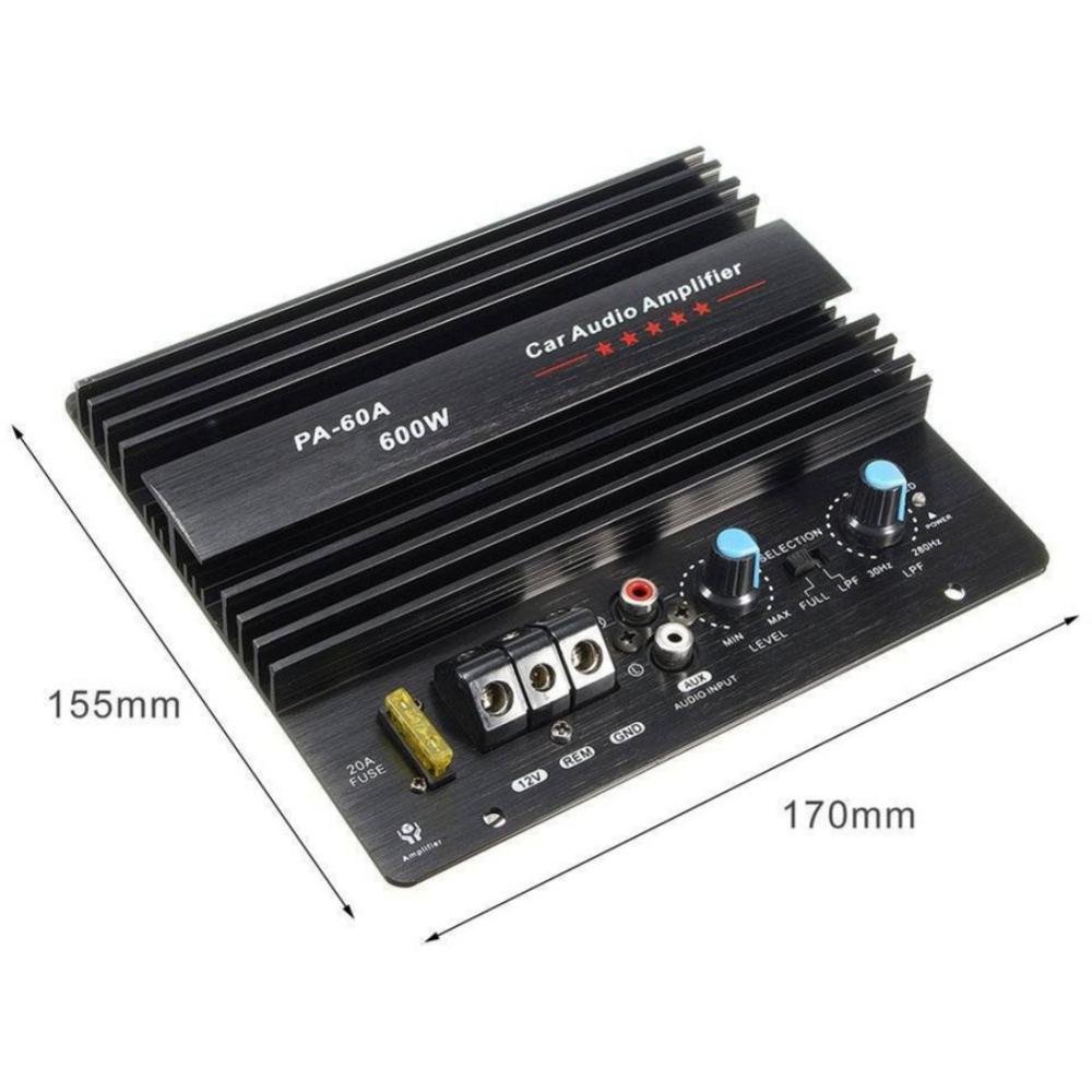 12V 600W PA-60A Speaker Subwoofer Bass Module High Power Car Audio Accessories Mono Channel Durable Lossless Amplifier Board