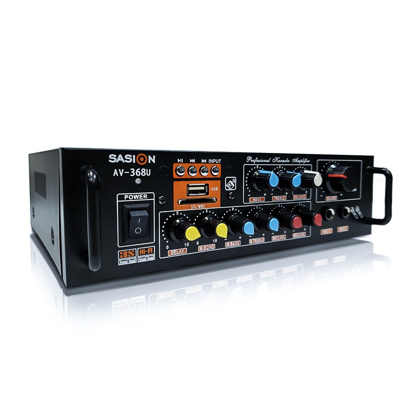 AV-368U Professional Karaoke Amplifier, BT/USB/SD/MMC/MP3/Hi-Fi Around Sound Amplifier