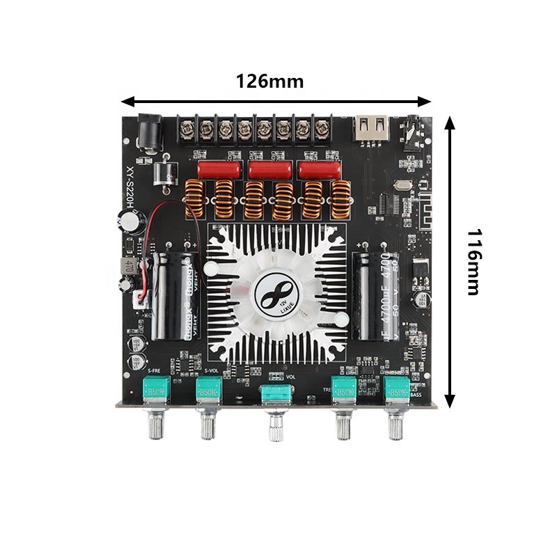 XY-S220H TDA7498E 2.1 Channel BT 5.1 Subwoofer Amplifier Board 160WX2+220W Power Audio Stereo Amplifier Board Bass AMP