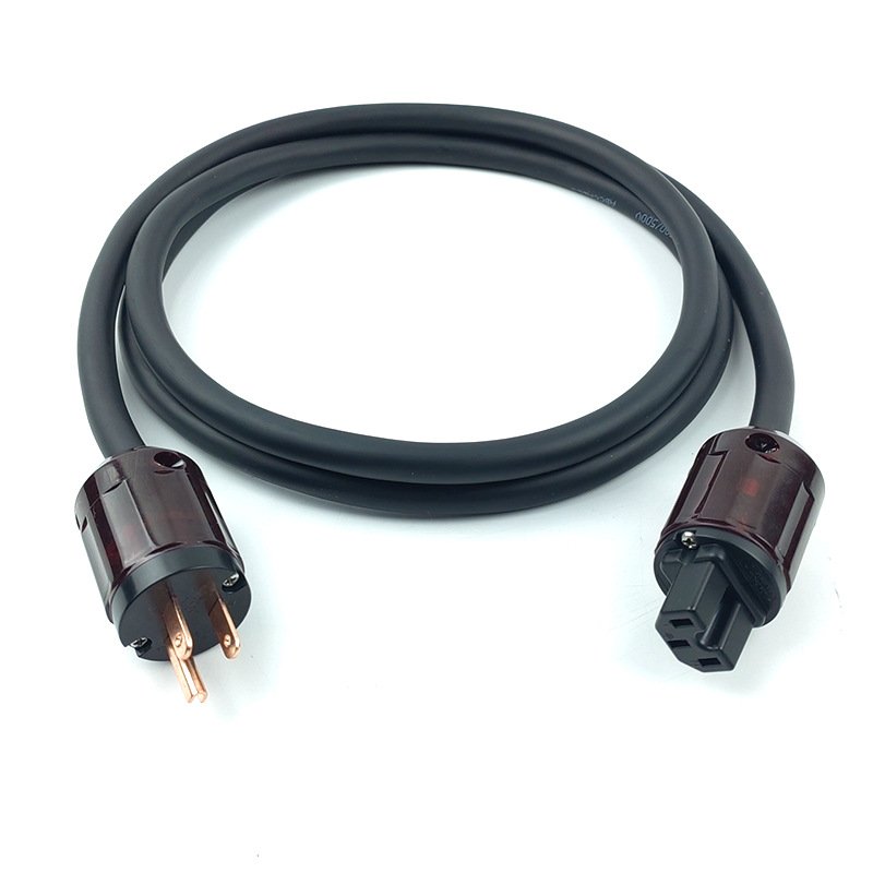 HiFi Pure Copper Audio Power Cord American Standard GB RCA Connector Video Car Amplifier Power Cable Gallbladder Filter 5mm