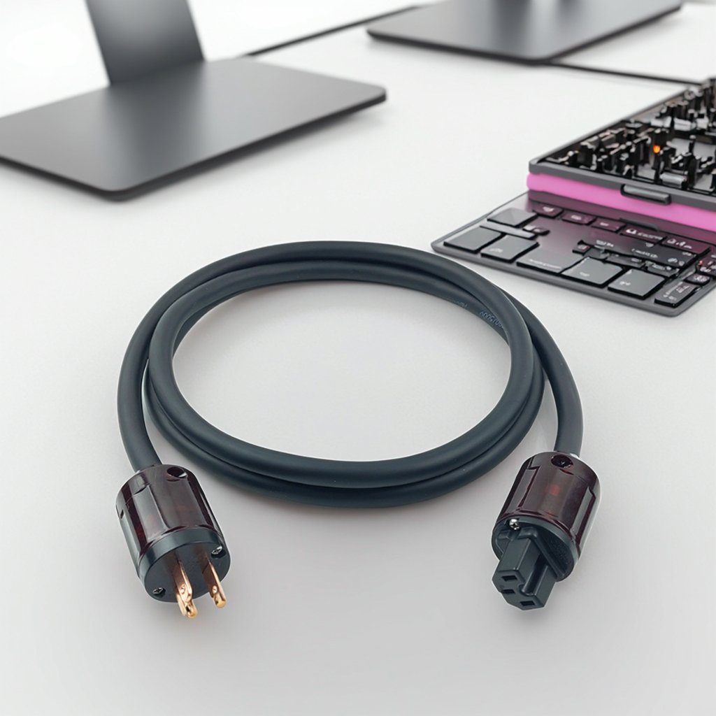 HiFi Pure Copper Audio Power Cord American Standard GB RCA Connector Video Car Amplifier Power Cable Gallbladder Filter 5mm