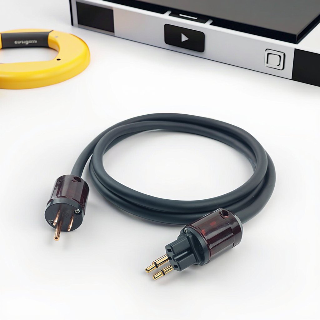 HiFi Pure Copper Audio Power Cord American Standard GB RCA Connector Video Car Amplifier Power Cable Gallbladder Filter 5mm