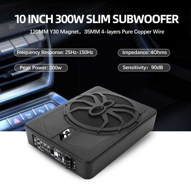 Kinetic Under Seat Sub Woofer 12V 500W Car Under Seat Subwoofers with Amplifier 10 Inch Subwoofer