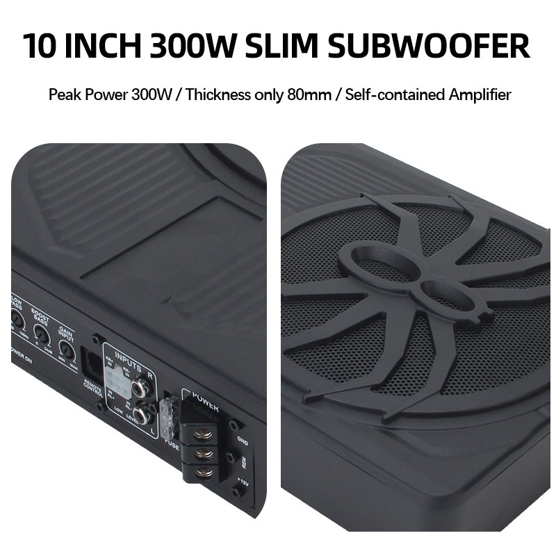 Kinetic Under Seat Sub Woofer 12V 500W Car Under Seat Subwoofers with Amplifier 10 Inch Subwoofer