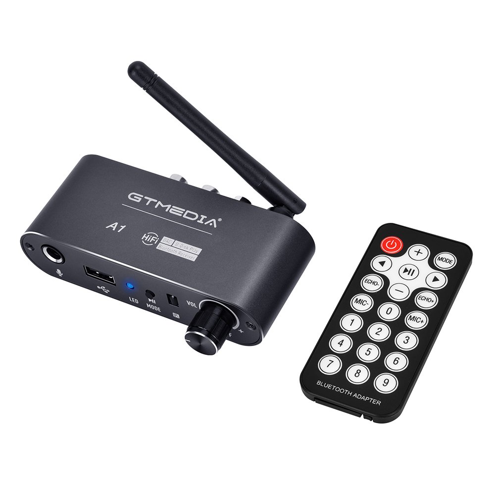 GTMEDIA A1 Wireless DAC Converter Bluetooth 5.2 Chip Receiver Audio Coaxial to R/L 3.5mm Aux Adapter