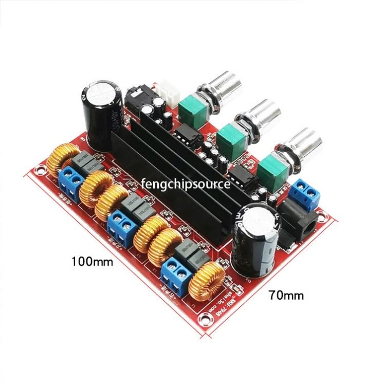 2.1 Channel Digital Amplifier Board TPA3116D2 Wide Voltage 12V-24V Power Amplification Module 2*50W +100W