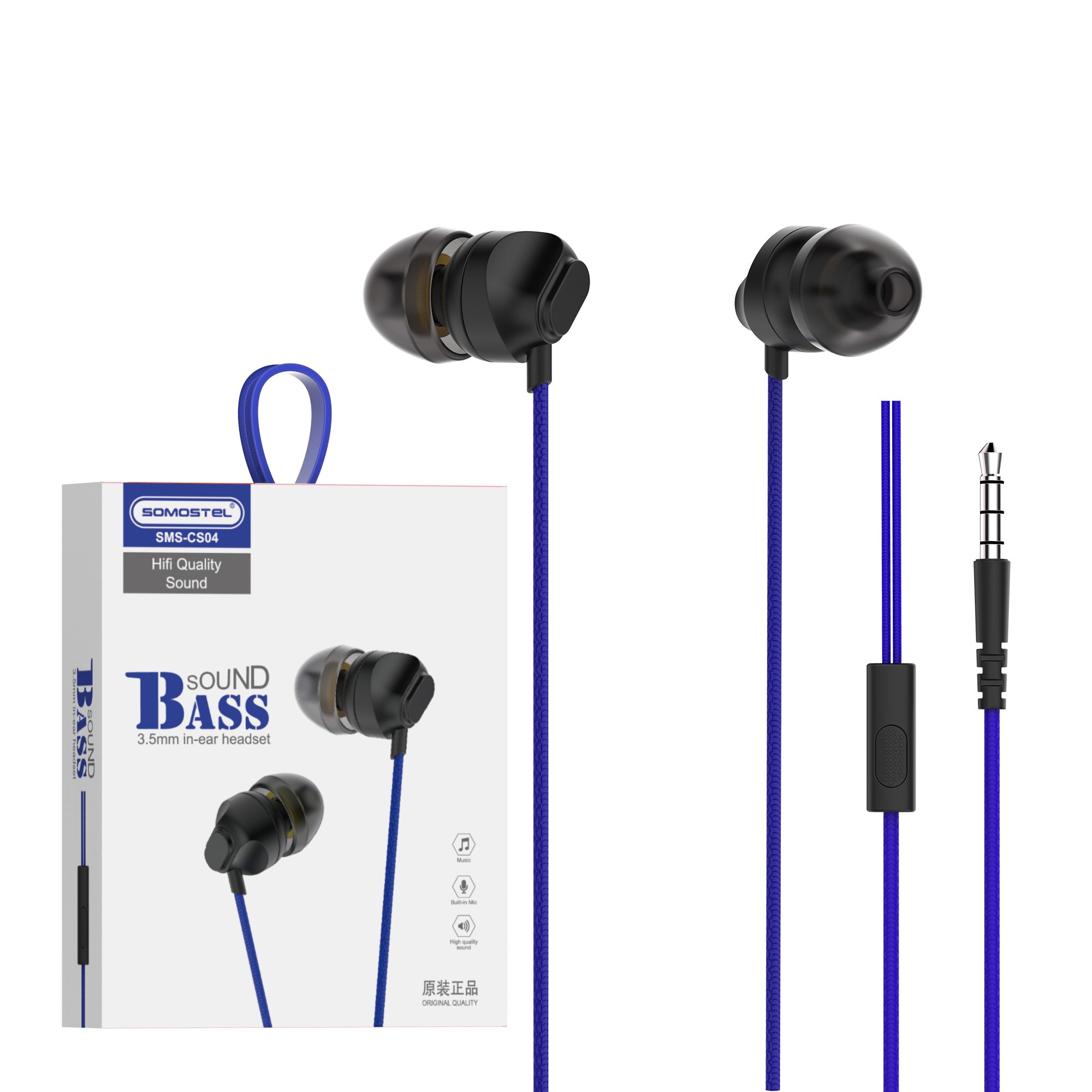 Somostel selling products CS04 wholesale Earphone Headphones Wired Bass Sound For Mobile phone 3.5mm jack audifonos con cable