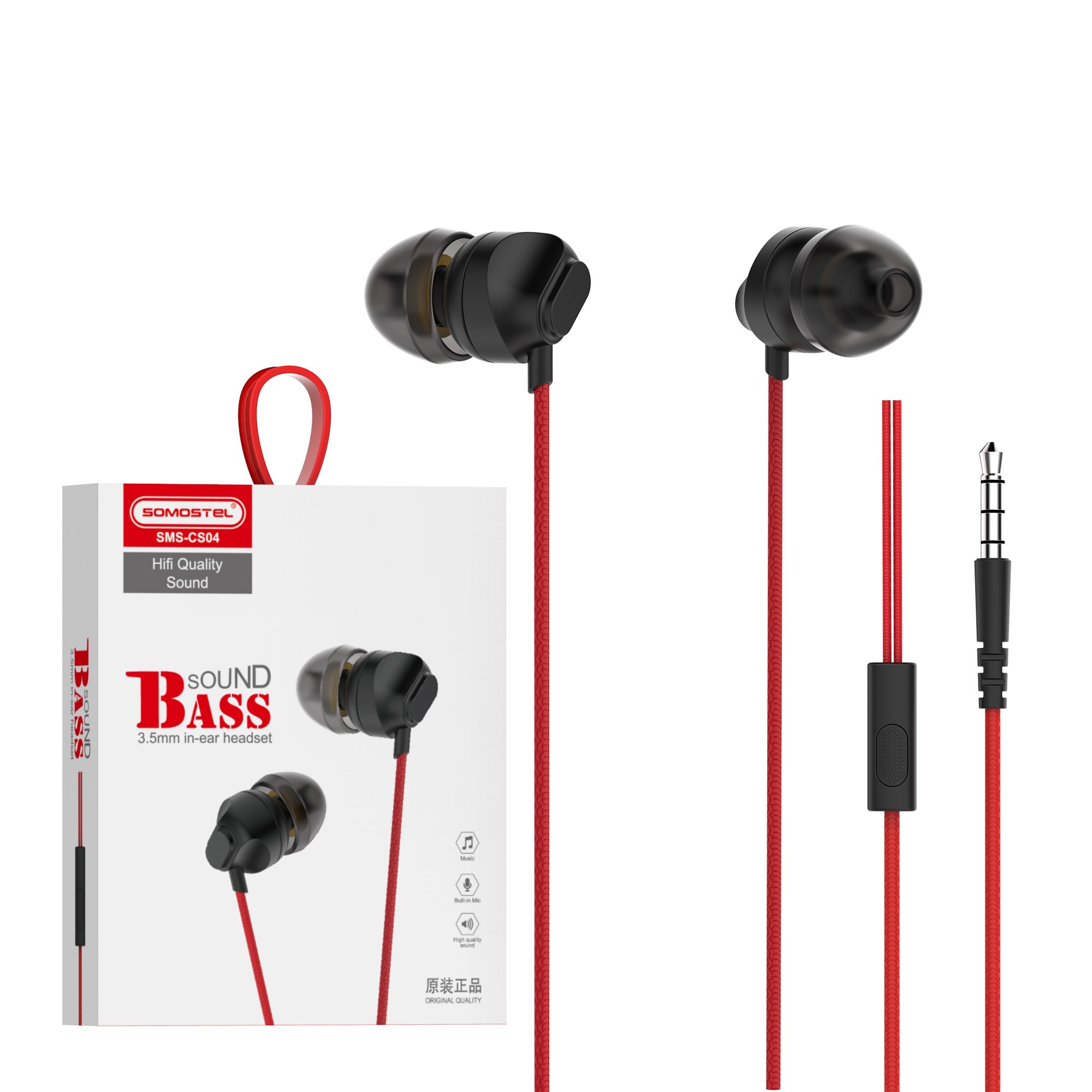 Somostel selling products CS04 wholesale Earphone Headphones Wired Bass Sound For Mobile phone 3.5mm jack audifonos con cable