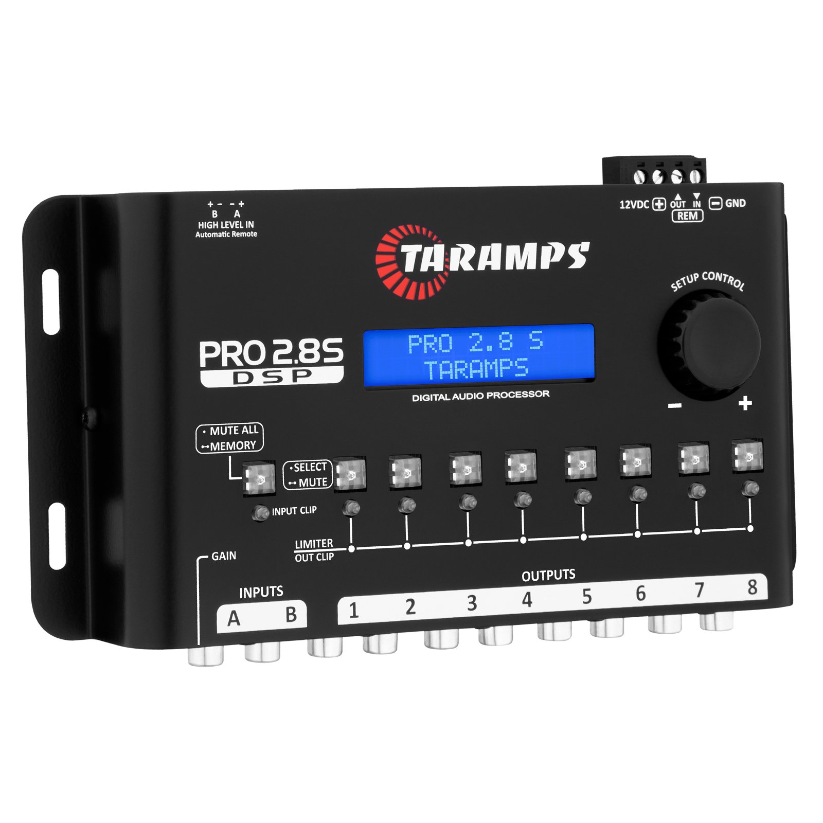 DSP Taramps Pro 2.8S Crossover Full Digital Signal Audio Processor and Equalizer with Sequencer 15-Band Graphic Equalization 12