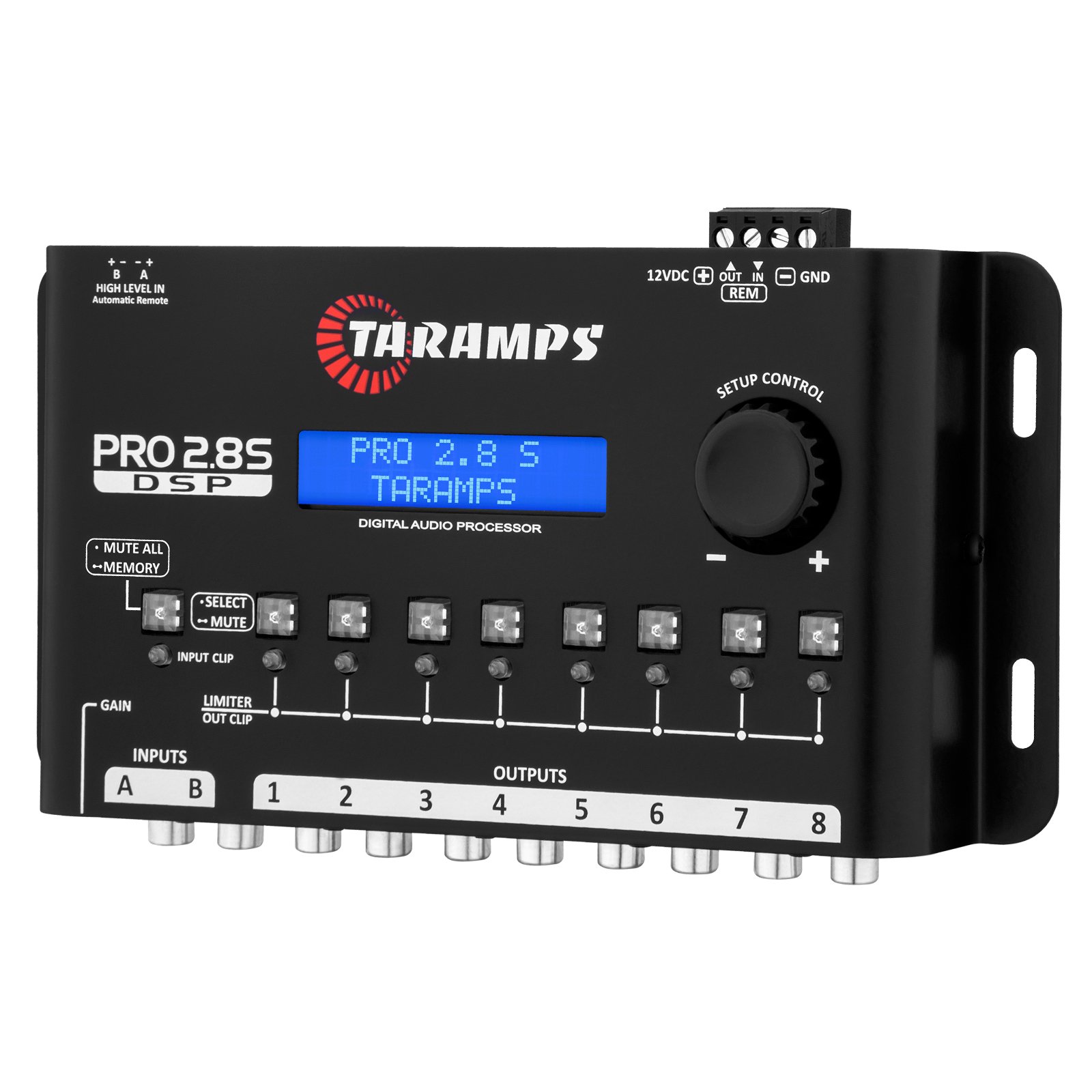 DSP Taramps Pro 2.8S Crossover Full Digital Signal Audio Processor and Equalizer with Sequencer 15-Band Graphic Equalization 12