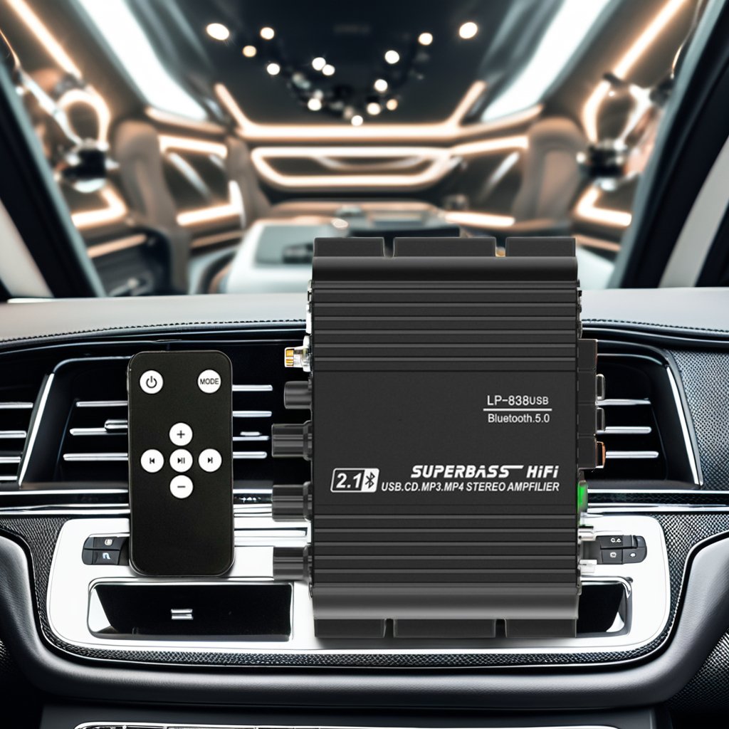 LP-838 Car Power Audio Amplifier Heavy Bass 2.1 Channel Receivers & Amplifiers 12V