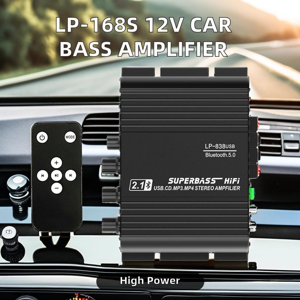 LP-838 Car Power Audio Amplifier Heavy Bass 2.1 Channel Receivers & Amplifiers 12V