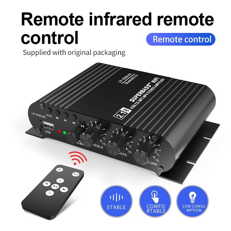 LP-838 Car Power Audio Amplifier Heavy Bass 2.1 Channel Receivers & Amplifiers 12V