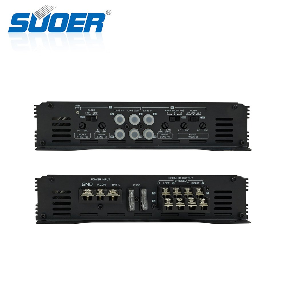 Suoer AR-480-B 1000W 4 Channel Class AB Channel Car Amplifier Music Amp
