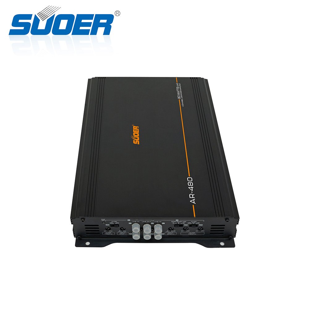 Suoer AR-480-B 1000W 4 Channel Class AB Channel Car Amplifier Music Amp