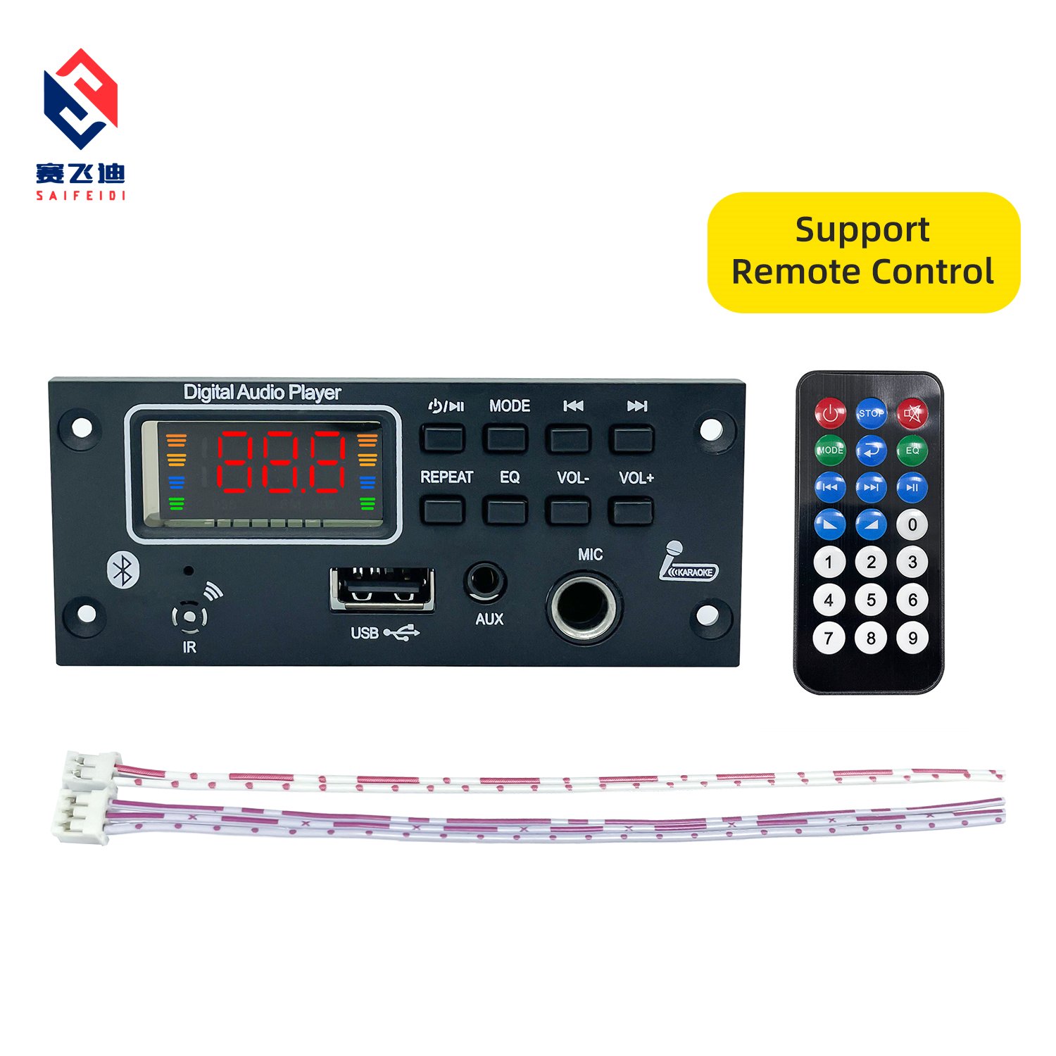 New product BlueTooth TF USB FM MIC AUX MP3 Player 5V Decoding Module Decoder Board for sound speak mp3 decoder board
