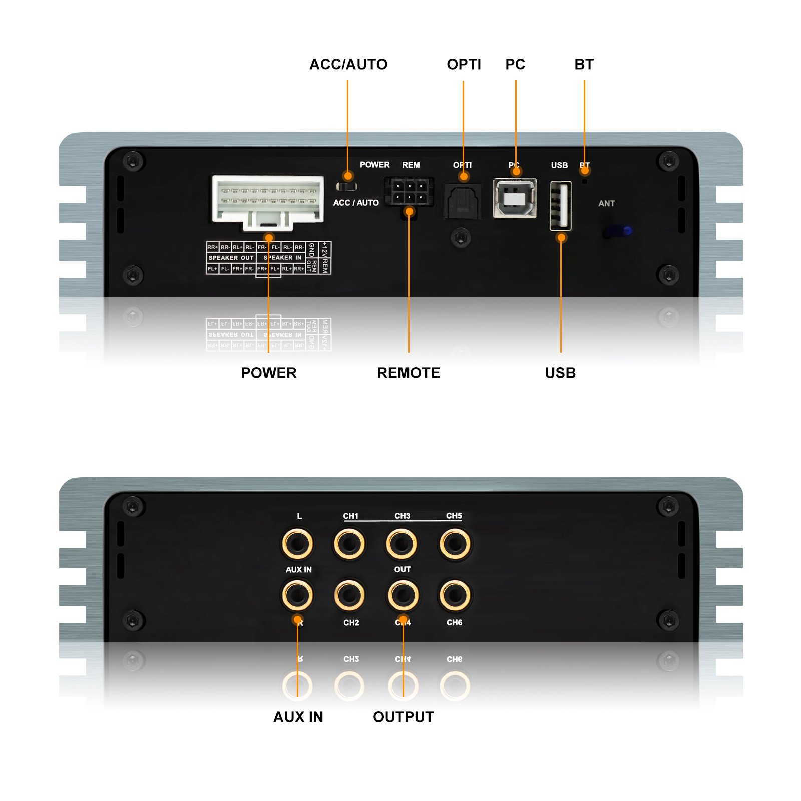 AudioWinner E46.4A Factory Directly Car Amplifier DSP Processor 4 Channel Powered Amplifier with Digital Signal Processor