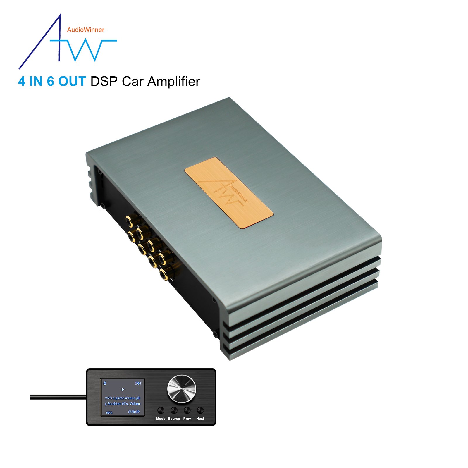 AudioWinner E46.4A Factory Directly Car Amplifier DSP Processor 4 Channel Powered Amplifier with Digital Signal Processor
