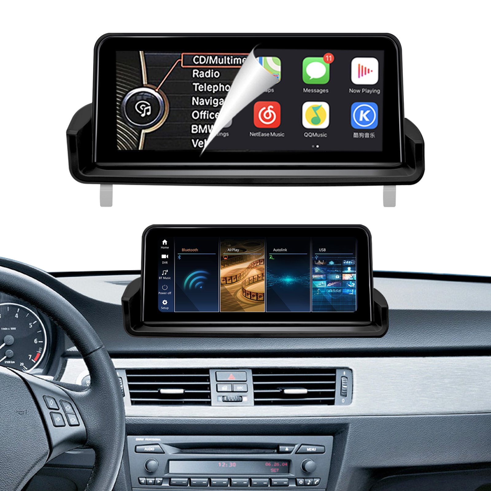 10.25'' 1920*720 Touch Screen Wireless Carplay for BMW 3 Series E90 E91 E92 E93 2005-2012 Car Multimedia Autoradio Head Unit
