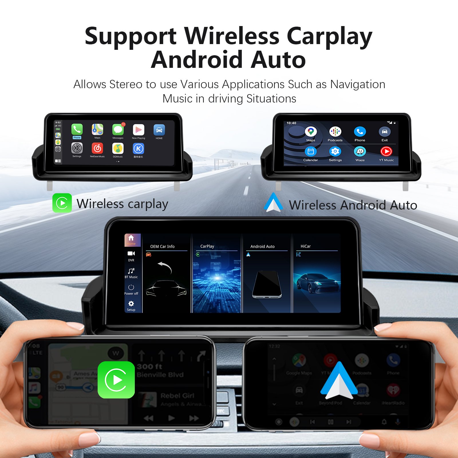 10.25'' 1920*720 Touch Screen Wireless Carplay for BMW 3 Series E90 E91 E92 E93 2005-2012 Car Multimedia Autoradio Head Unit