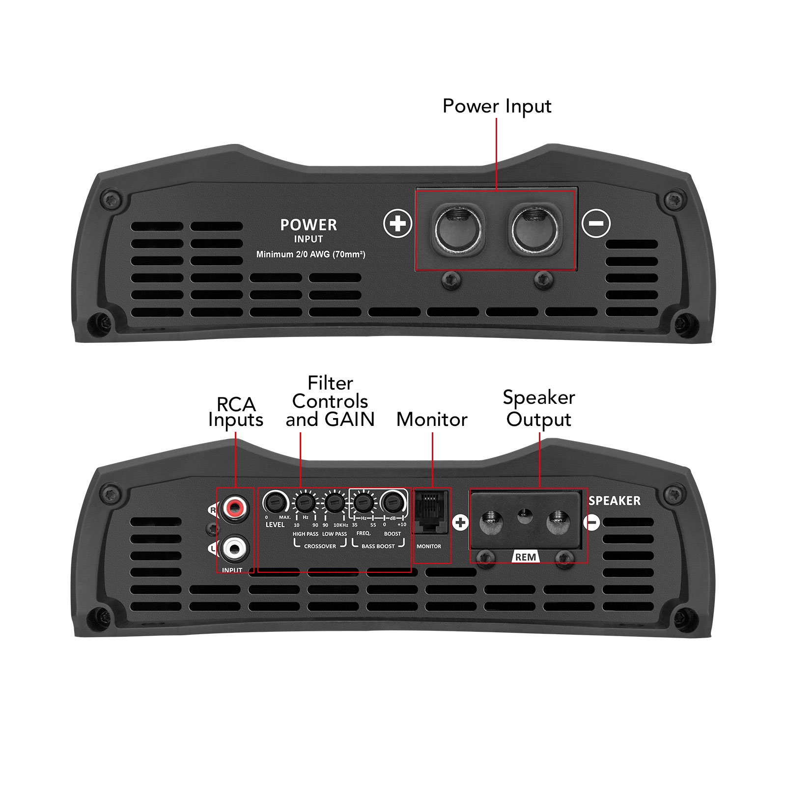 Taramps MD 5000.1 Amplifier Digital 2 Ohms 5000 Watts RMS Car Audio Monoblock LED Monitor Indicator Great for Subwoofer MD 5k