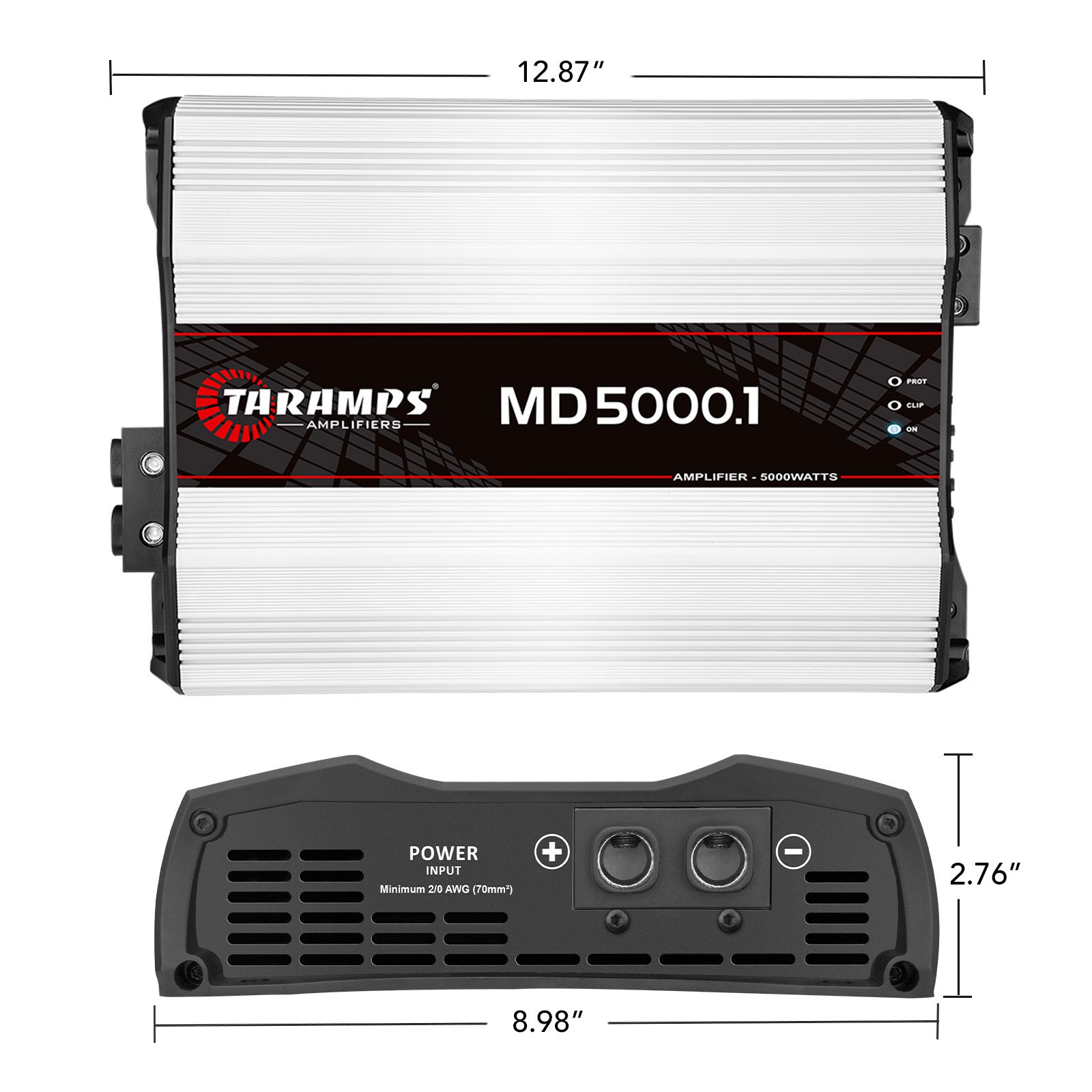 Taramps MD 5000.1 Amplifier Digital 2 Ohms 5000 Watts RMS Car Audio Monoblock LED Monitor Indicator Great for Subwoofer MD 5k