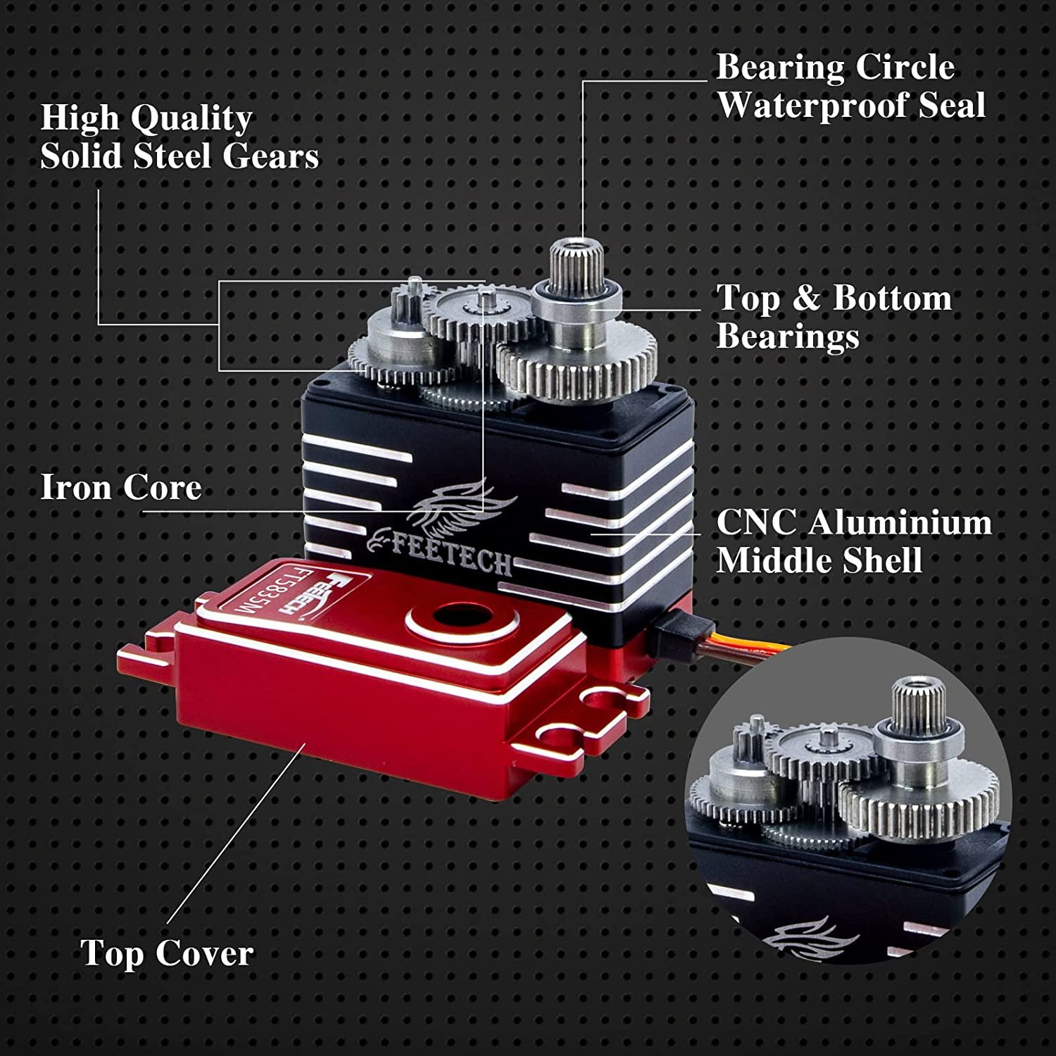 All Metal 35KG High Torque HV Servo Gasoline Engine Turbojet Drone RC Plane & Robot Arm Motors Steel Aluminum Metal Models 3PCS