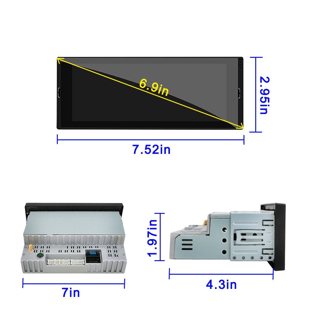 TS7 Android Car Radio Single 1 Din 6.9 Inch 1+32G Video Mirror Link Auto Car Audio Android Car Stereo Player
