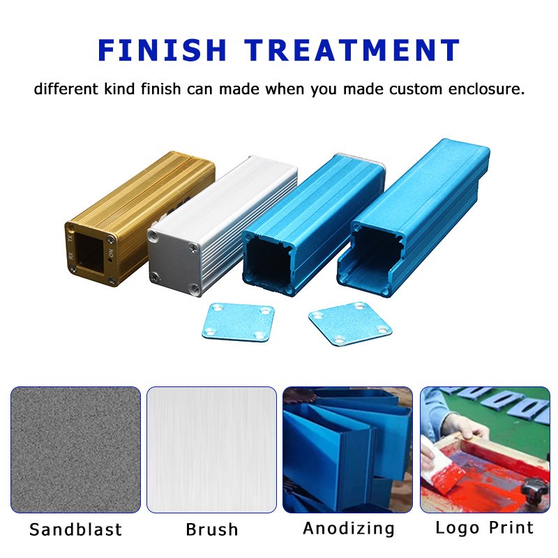 Extruded Aluminum Car Amplifier Electronic Enclosure Manufacturer Customized Cnc Milling Silver Electrical Battery Case