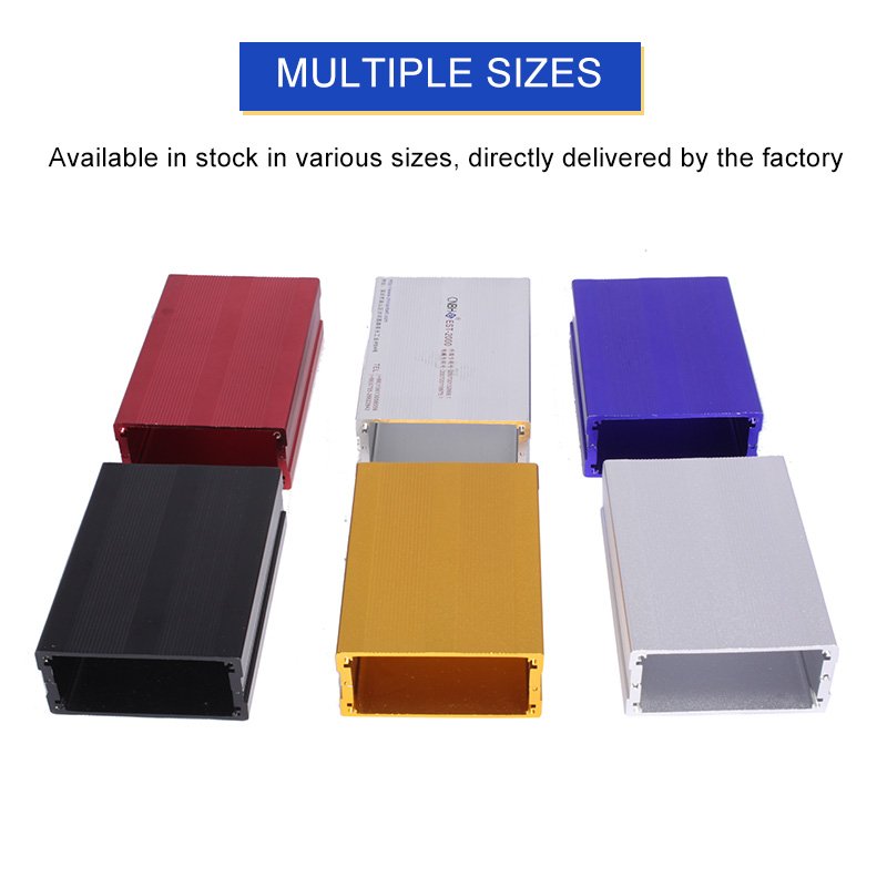 Extruded Aluminum Car Amplifier Electronic Enclosure Manufacturer Customized Cnc Milling Silver Electrical Battery Case