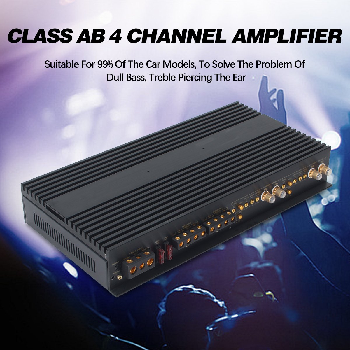 4 Channel Car Amplifier Sound Systems Aluminum Subwoofer Amplifier Class AB Power Audio 12V Car Amplifiers