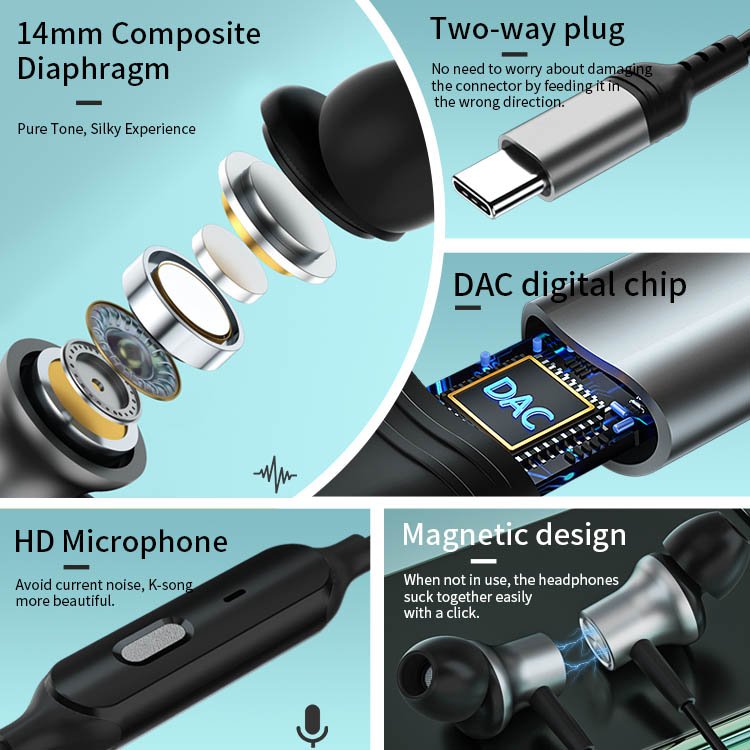 2024new microphone earphone live broadcast nationwide k-song wired headphones in-ear singing recording game earphone