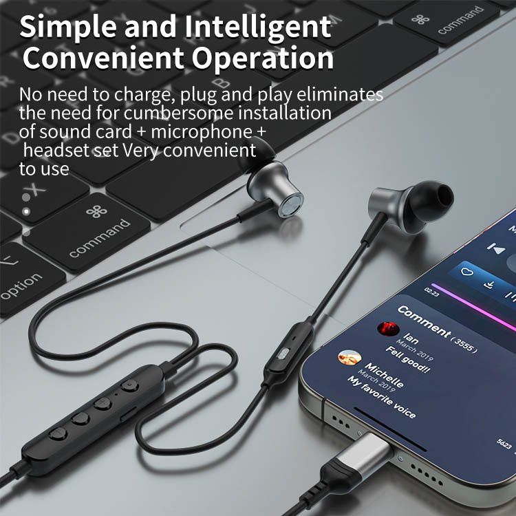 2024new microphone earphone live broadcast nationwide k-song wired headphones in-ear singing recording game earphone