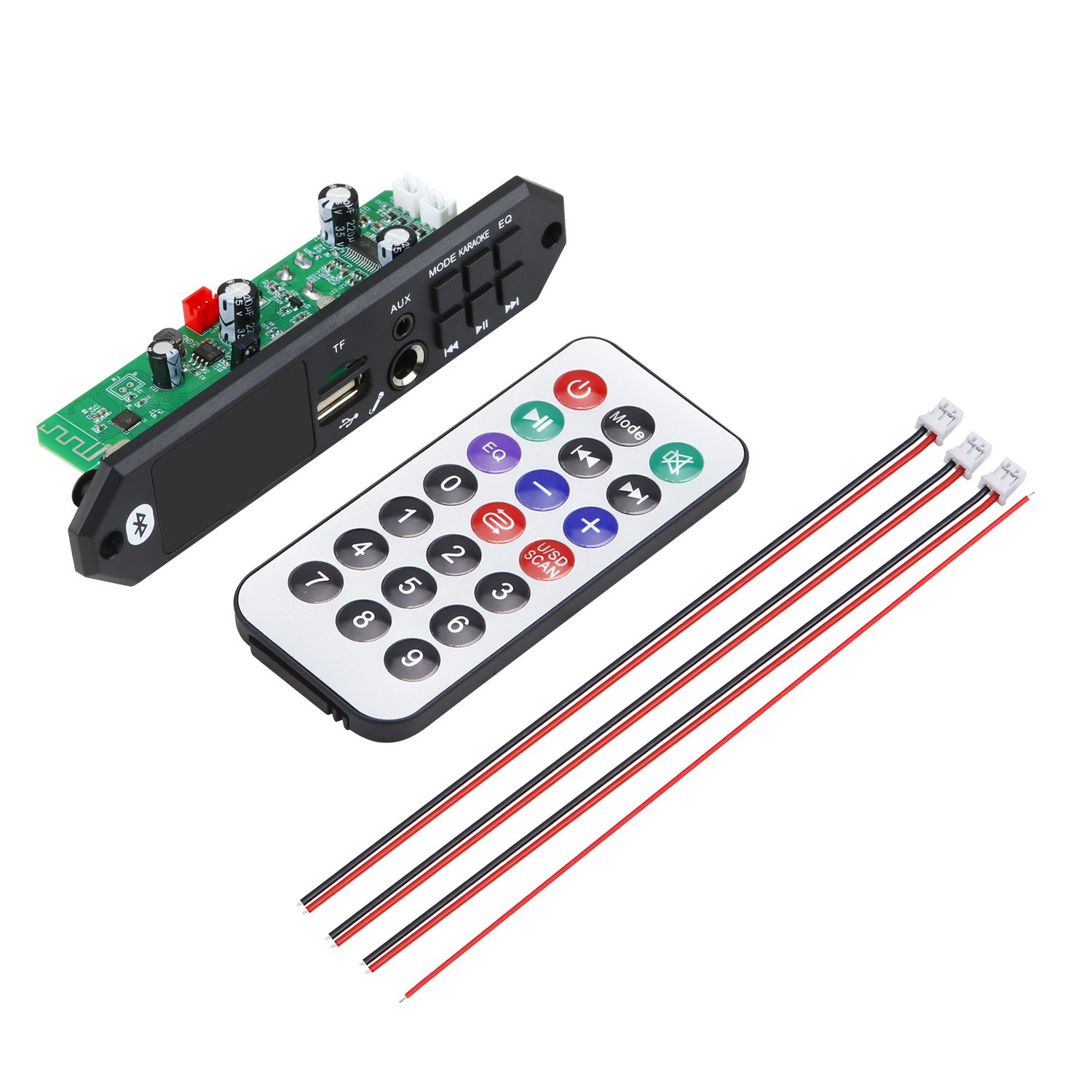 80W Amplifier Mini Card Bluetooth 5.0 Wireless Music Player MP3 WMA WAV Decoder Board USB Charging 5V-20V Car FM Radio AUX Call