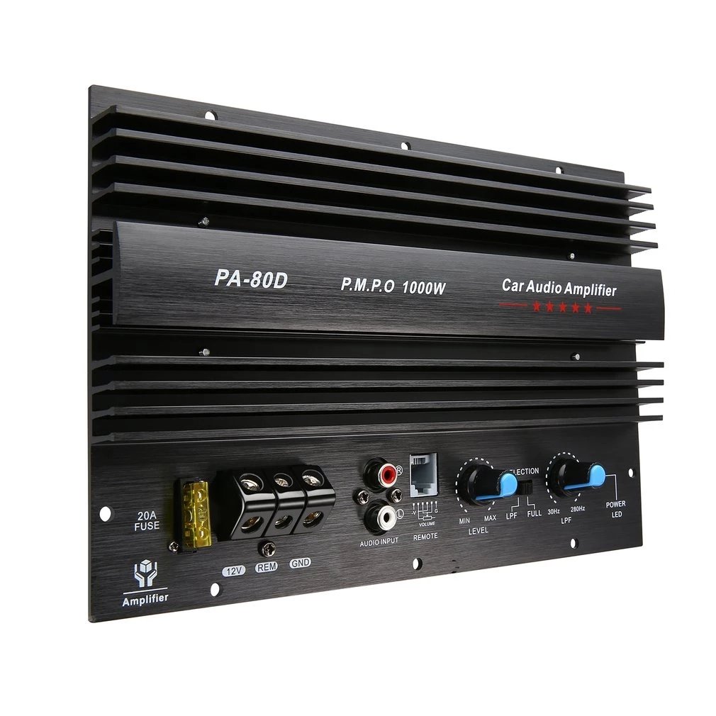 12V 1000W Speaker Subwoofer Bass Module High Power Car Audio Accessories Mono Channel Durable Amp For Car Modification PA-80D